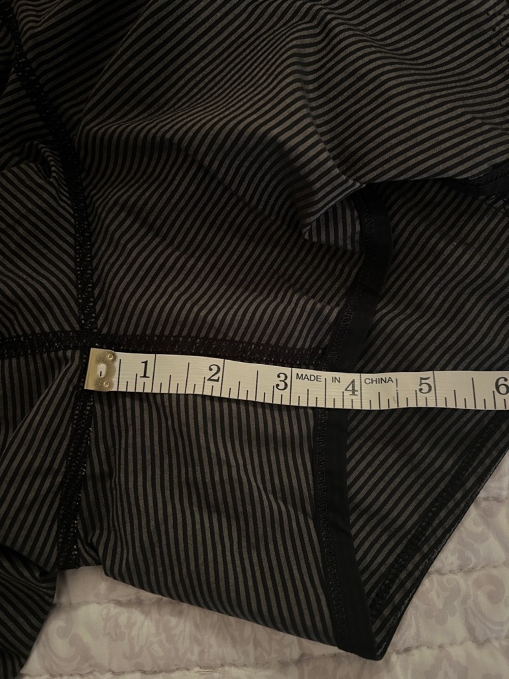 Lululemon Black & Charcoal Striped Athletic Shorts - Picture 6 of 6